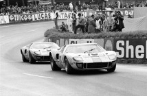 Ford GT Concept HIstory: 24 Hours of LeMans, LeMans, France, 1968. Two Gulf GT40's running together.