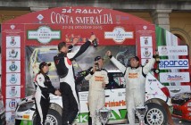 Podio: Giuseppe Dettori, Carlo Pisano (Skoda Fabia S2000 #6, Porto Cervo Racing), Luigi Ricci, Cristine Pfister (Ford Fiesta R5 #2, Movisport S.R.L)